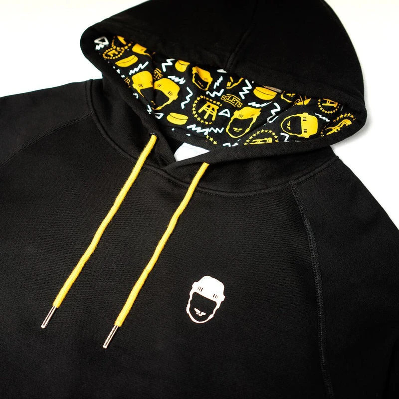 Spittin' Chiclets Printed Adult Hoodie - Black/Yellow 4 Spittin' Chiclets Printed Adult Hoodie - Black/Yellow - Image 2